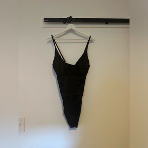 Black Satin Bodysuit